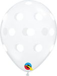 Qualatex Latex Big Polka Dots Clear 5″ Latex Balloons (100 count)