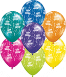 Qualatex Latex Birthday-A-Round Fantasy Assorted 11″ Latex Balloons (50)