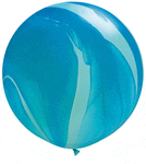 Qualatex Latex Blue Rainbow SuperAgate 30″ Latex Balloons (2 count)
