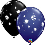Qualatex Latex Celestial Fun Navy & Onyx Black 11″ Latex Balloons (50)