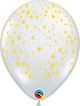 Clear with Gold Star Print 11″ Latex Balloons (50 count)