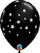 Contempo Stars Onyx Negro 11″ Globos Latex (50)