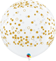Globos de látex Diamond Clear Confetti Dots-A-Round de 36″ (2 unidades)