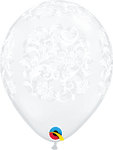 Qualatex Latex Diamond Clear Damask Print 11″ Latex Balloons (50 count)