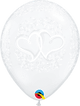 Diamond Clear Entwined Hearts Globos de látex de 11″ (50 unidades)