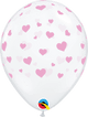 Pink Hearts-A-Round Globos de látex transparentes de 11″ (50 unidades)