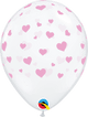 Pink Hearts-A-Round Globos de látex transparentes de 11″ (50 unidades)