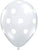 Qualatex Latex Diamond Clear with White Big Polka Dots 11″ Latex Balloons (50)