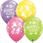 Qualatex Latex Easter Bunnies & Daisies 11″ Latex Balloons (50 count)