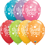 Qualatex Latex Festive Assortment Thank You Dots Upon Dots 11″ Latex Balloons (50 count)