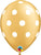 Qualatex Latex Gold with White Big Polka Dots 11″ Latex Balloons (50 count)