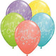 Happy Birthday Elegant Sparkles &amp; Swirls Globos de látex de 11" (50 unidades)