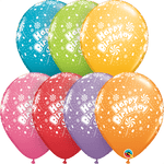Qualatex Latex Happy Birthday with Candy 11" Latex Balloons (50 Count)