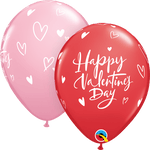 Qualatex Latex Happy Valentine's Day Casual Script 11″ Latex Balloons (50 count)