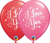 Qualatex Latex I Love You Hearts Script 11″ Latex Balloons (50 count)