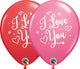 I Love You Hearts Script 11″ Globos de látex (50 unidades)