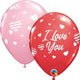 I Love You Striped Hearts 11″ Latex Balloons (50 count)