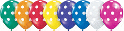 Qualatex Latex Jewel Polka Dots Assortment 11″ Latex Balloons (50)