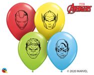 Qualatex Latex MARVEL'S Avengers Faces Assortment 5″ Latex Balloons (100)
