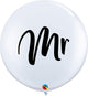 Mr. White 36″ Latex Balloons (2 count)