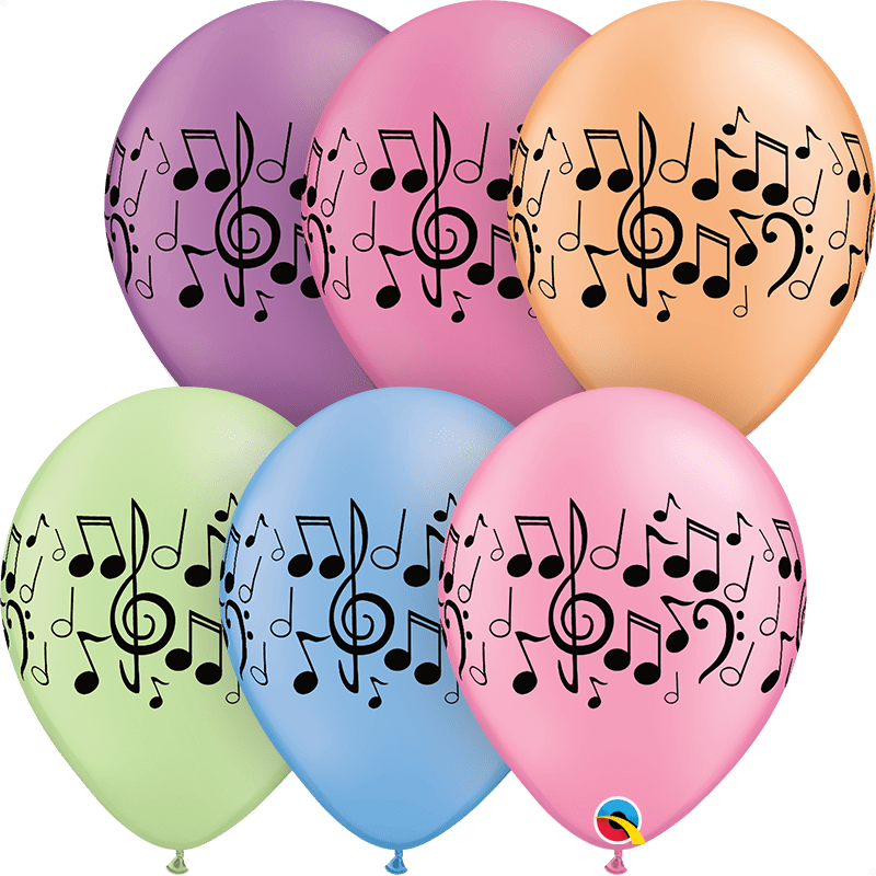 Music Notes Inflatables Music Notes 11″ Latex Balloons (50) – instaballoons Wholesale