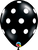 Qualatex Latex Onyx Black with White Big Polka Dots 11″ Latex Balloons (50)