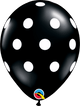 Negro Onyx con Lunares Grandes Blancos Globos de Látex de 11″ (50)