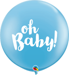 Pale Blue Oh Baby! 36″ Latex Balloons (2 count)