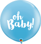 Pale Blue Oh Baby! 36″ Latex Balloons (2 count)