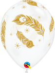 Qualatex Latex Peacock Feathers Clear 11″ Latex Balloons (50)