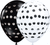 Qualatex Latex Polka Dot Assorted Onyx Black & White 11″ Latex Balloons (50)