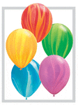 Qualatex Latex Rainbow SuperAgate Assorted 11″ Latex Balloons (100 count)