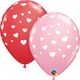 Random Hearts-A-Round Red & Pink 11″ Latex Balloons (50)