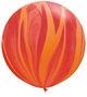 Red Orange Rainbow SuperAgate 30″ Latex Balloons (2 count)
