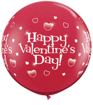 Qualatex Latex Red Valentine Jewel Hearts Wrap 36″ Latex Balloons (2 count)