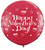 Qualatex Latex Red Valentine Jewel Hearts Wrap 36″ Latex Balloons (2 count)