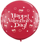 Red Valentine Jewel Hearts Wrap 36″ Latex Balloons (2 count)