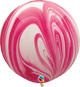 Red & White SuperAgate 30″ Latex Balloons (2 count)