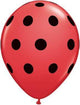 Red with Black Big Polka Dots 11″ Latex Balloons (50 count)