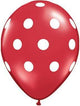 Red with White Big Polka Dots 11″ Latex Balloons (50)