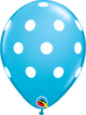 Robin's Egg Blue with White Big Polka Dots 11″ Latex Balloons (50)