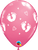 Qualatex Latex Rose Pink Baby Footprints & Hearts 11″ Latex Balloons (50)