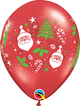 Ruby Red Santa &amp; Christmas Tree 11″ Globos de látex (50 unidades)