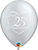 Qualatex Latex Silver Happy 25th Anniversary Heart 11″ Latex Balloons (50 count)