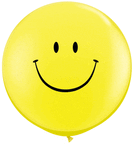 Qualatex Latex Smiley Face Yellow 36″ Latex Balloons (2 count)