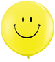 Globos de látex amarillos de cara sonriente de 36″ (2 unidades)