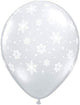Copos de nieve alrededor de globos de látex transparentes de 11″ (50)