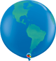 Globo esférico impreso (Planeta Tierra) Globo de látex de 3' (paquete de 2) 