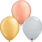 Qualatex Latex Tricolor Metallic Assortment 11″ Latex Balloons (100)