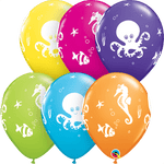 Qualatex Latex Under the Sea Creatures 11" Latex Balloons (50 count)